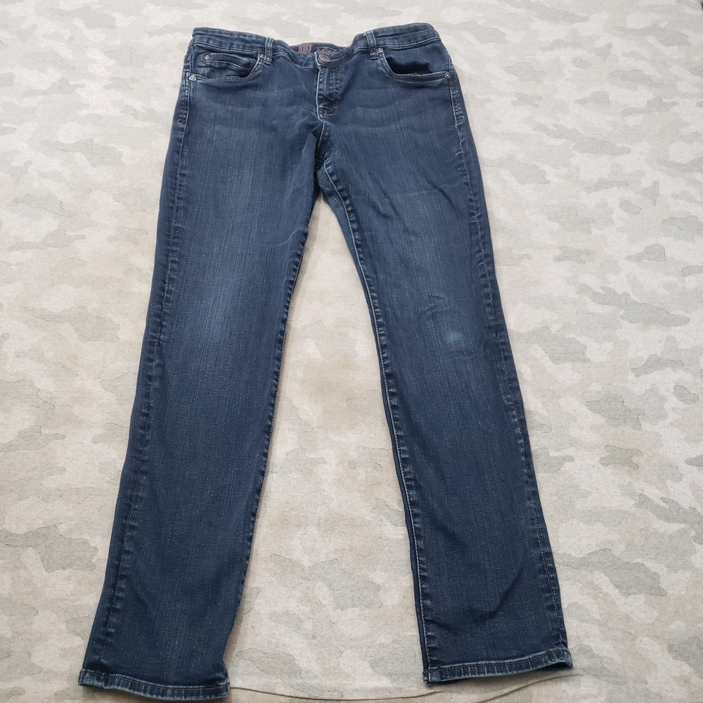 KUT from the Kloth Jeans Womens 14 Blue Straight Leg Denim Dark Wash Stretch